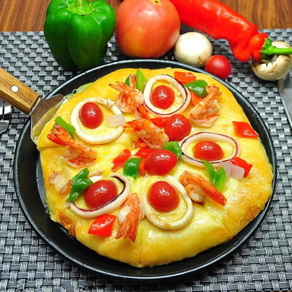 Антипригарный круглый лоток для пиццы алюминиевый блинница сырный экран печка