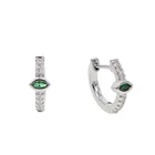 Обручи красный зеленый 13 мм Серьги-кольца Huggie для женщин vermeil серебряные ювелирные изделия Изящные маленькие серьги-кольца