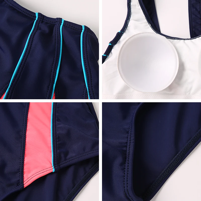 Спортивный Цельный купальник Andzhelika в стиле пэчворк купальный костюм с вырезами