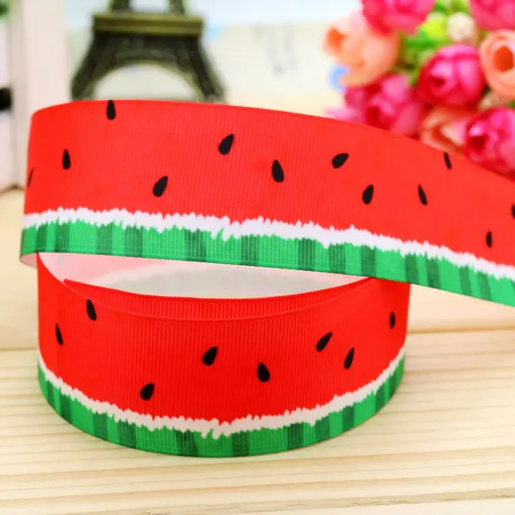 

1.5inch Free Shipping Watermelon Printed Grosgrain Ribbon Hairbow Headwear Party Decoration Diy Wholesale OEM 38mm P5526