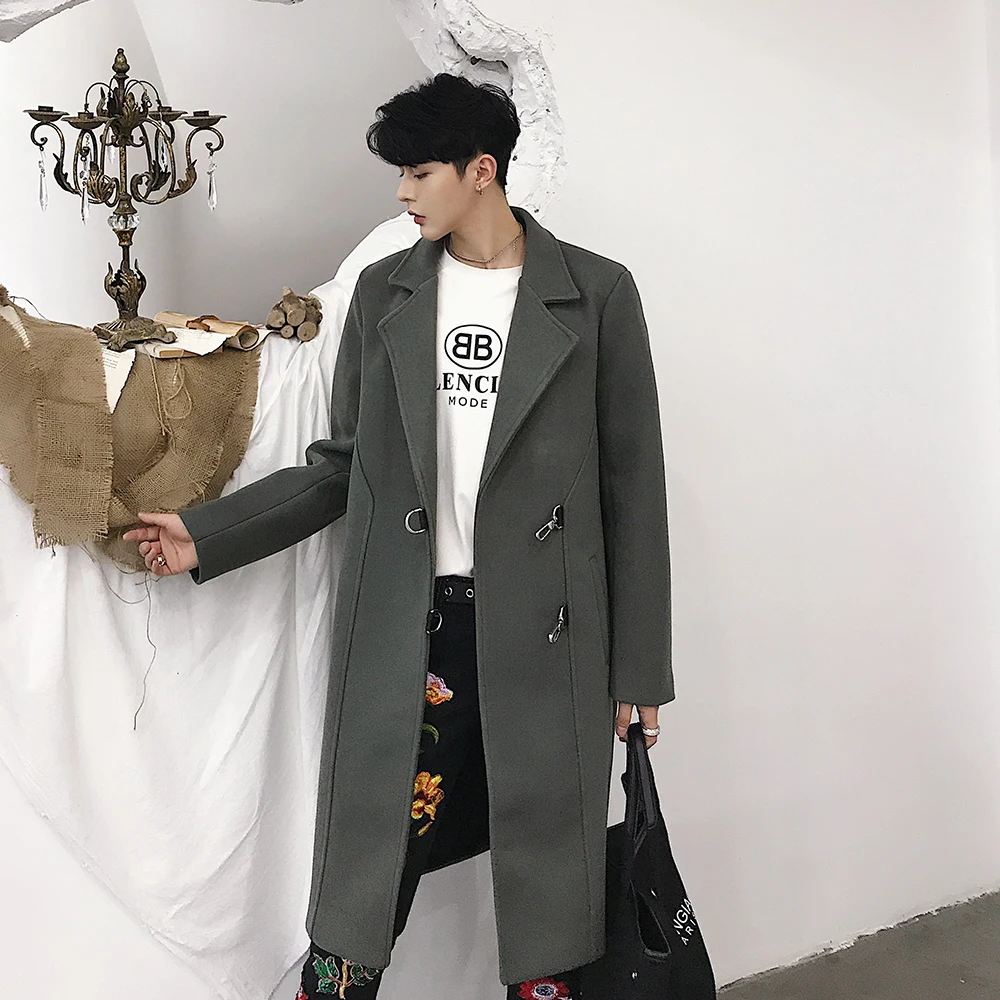 Высокое качество Harajuku модные готические мужские пальто мужская зимняя куртка