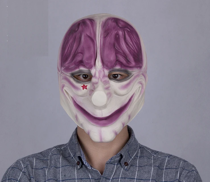 Новинка маска из латекса на лицо клоуна для взрослых и детей от PAYDAY 2 маскарадное