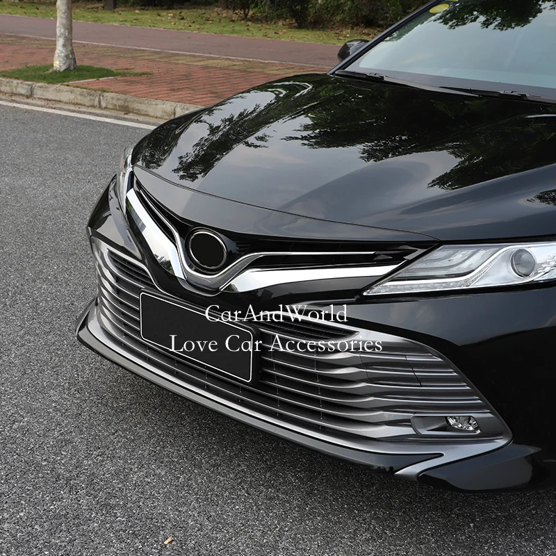 For Toyota Camry XV70 2018 2019 Fashion Front Face Grille Grill Cover Trims Strips ABS Chrome Car Stickers Styling Accessories | Автомобили