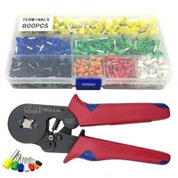 800pcs cable wire terminal connector with hand ferrule crimper plier crimp tool hsc8 6 4a kit set awg 10 23