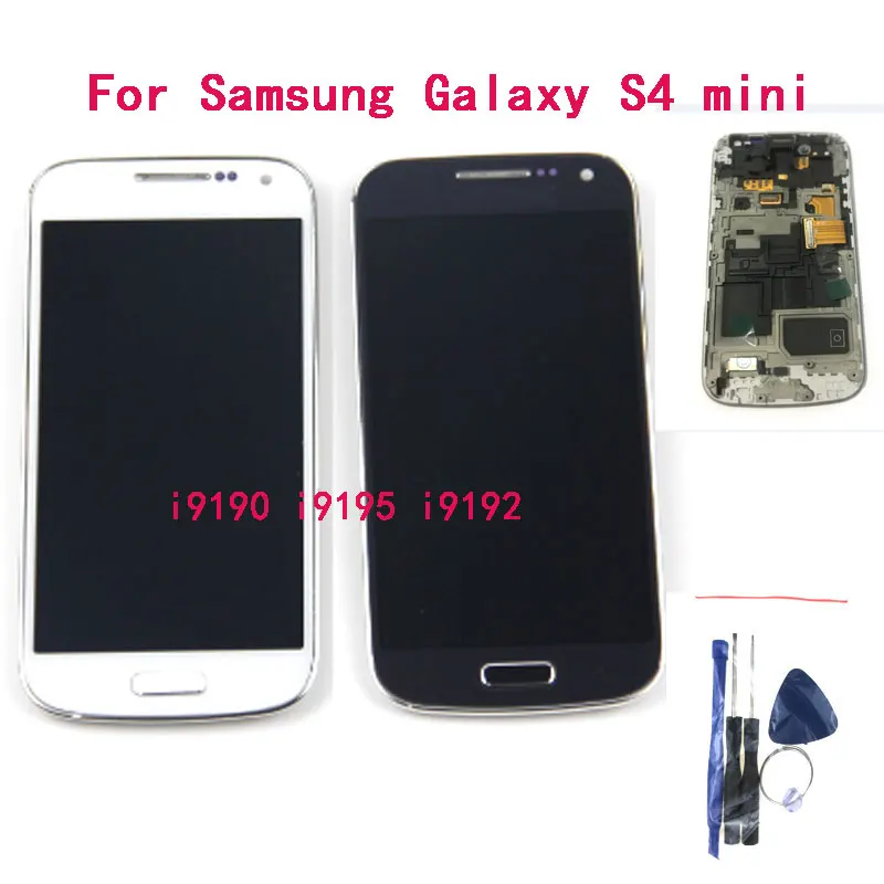 Подходит для Samsung Galaxy S4 Mini original с shadow i9190 i9192 i9195 LCD сенсорный экран рамкой запасные
