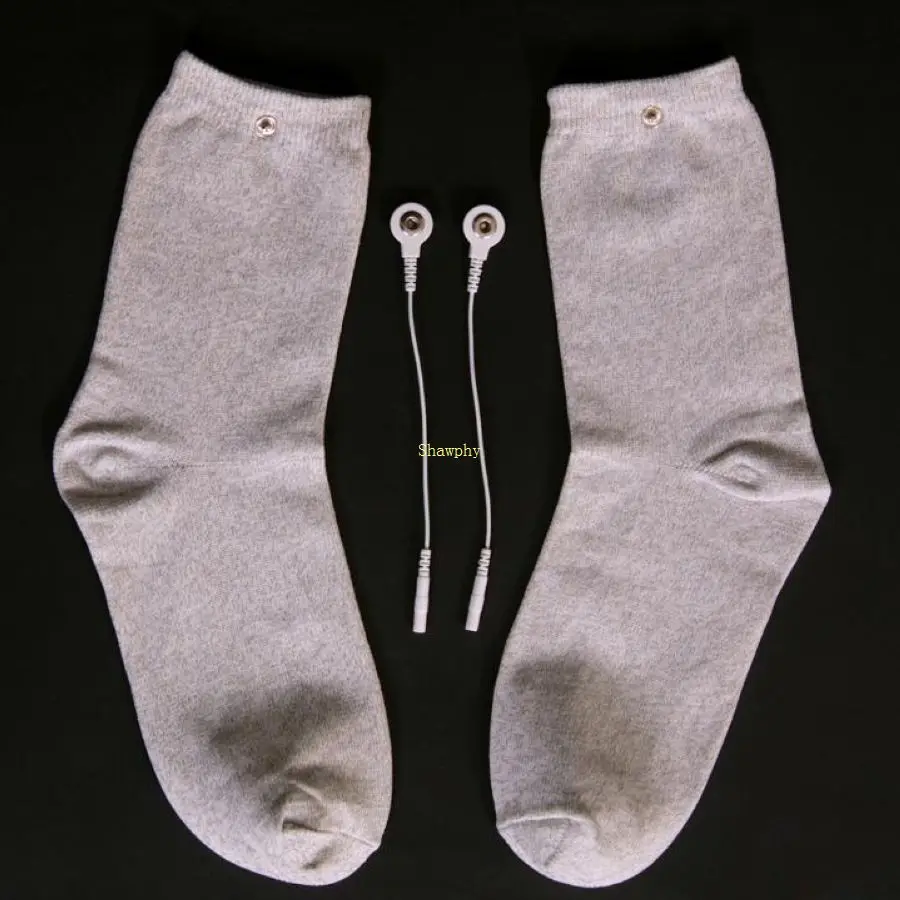 Large size Conductive Silver fiber Electrode Socks foot Massage TENS Socks Use for TENS/EMS Machines with cable