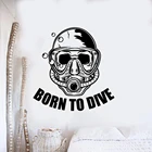 Постер настенный виниловый с надписью Born To Dive