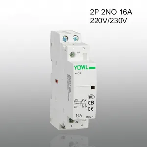 2P 16A CT1 220V/230V 50/60HZ 35mm Din rail ac контактор для дома 2NO