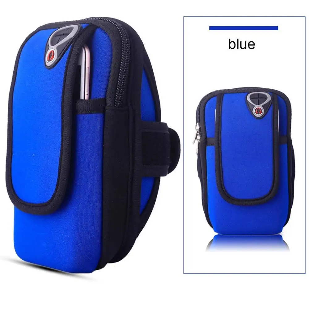 Blue Нарукавная повязка для бега iPhone X XS MAX XR 8 7 Plus нарукавная повязка для улицы и занятий спортом держатель для huawei P30 P20 mate 20 10 Pro Lite для samsung - Цвет: Blue