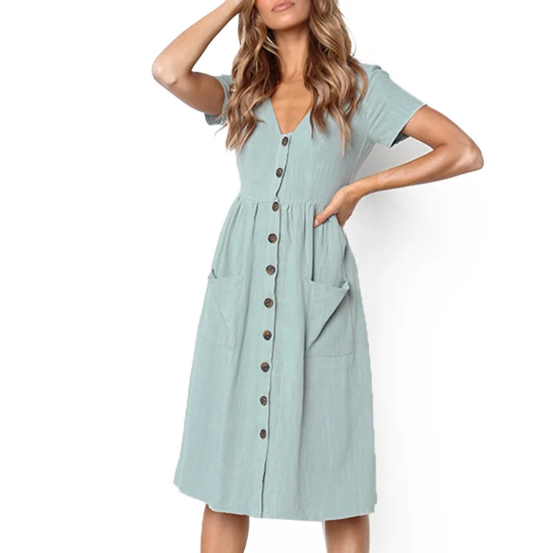 Женское платье женское пляжное летнее плотное модные вечерние с v образным