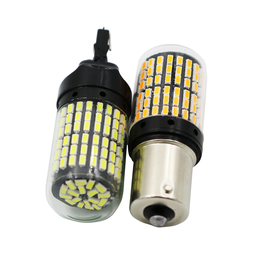 YSY 2X автомобильные T20 7440 W21W светодиодные лампы 3014 144smd LED CanBus 1156 BA15S P21W BAU15S PY21W для