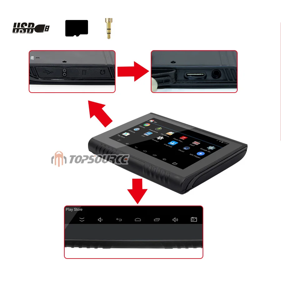TOPSOURCE 2 в 1 " IP67 водонепроницаемый мотоцикл gps навигация Автомобильный gps навигатор Android 4.4.2 автомобили wifi 512 М 8 Гб Bluetooth