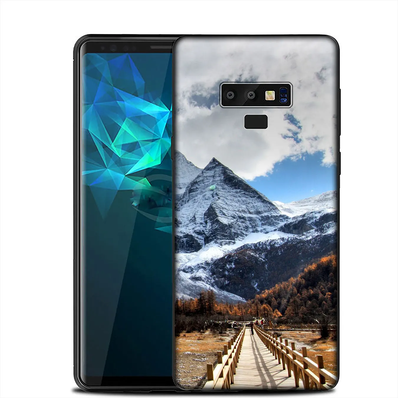 IYICAO Mountain Forest Clouds Soft Silicone Case for Samsung Galaxy A6 A9 A8 A7 2018 A3 A5 2016 2017 Note 9 8 10 Plus Lite |