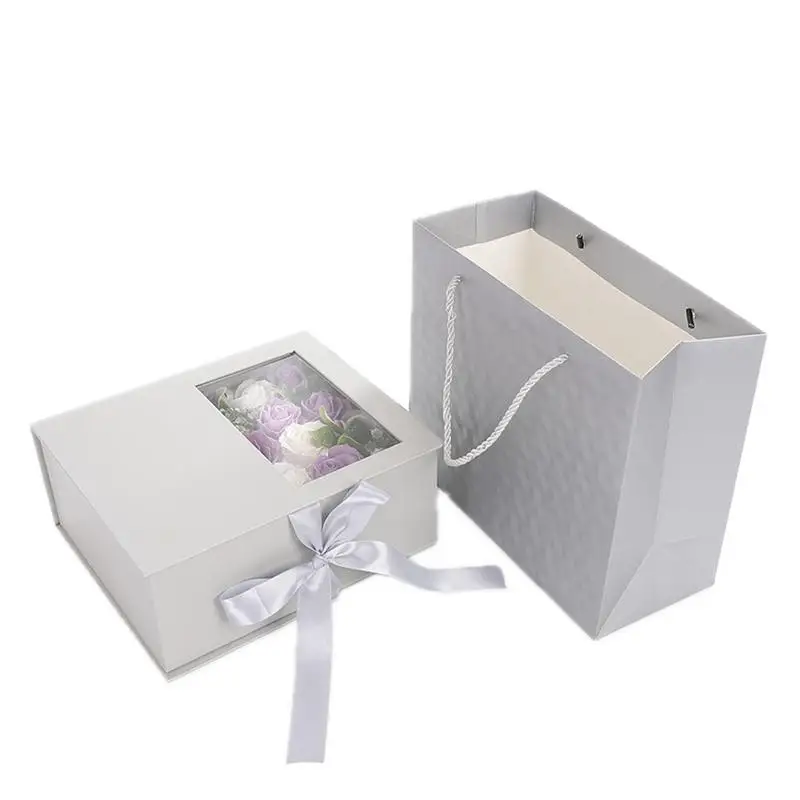 Light Grey Креативная винтажная Свадебная подарочная коробка для конфет, бумажная сумка, сумка для торта, подарочная упаковка для печенья, пищевая упаковка, ручные сумки, сумка для покупок - Цвет: Light Grey