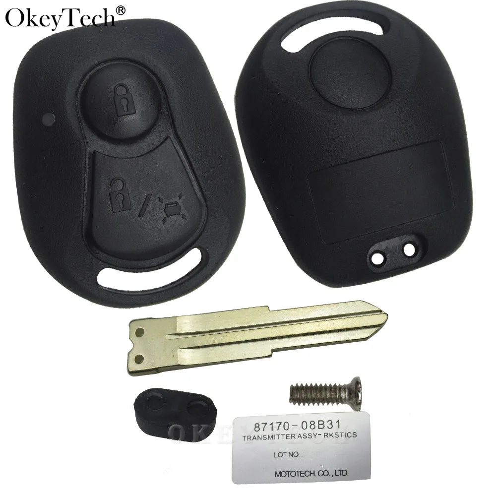 Okeytech 10 шт./лот 2 кнопочный пульт дистанционного ключа корпус брелок Стайлинг Для