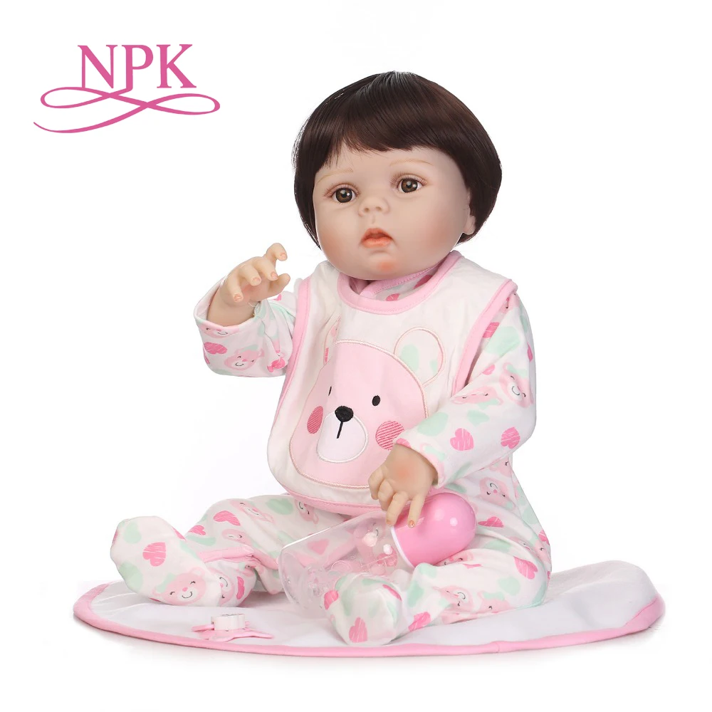 Мягкая силиконовая Реалистичная кукла NPK для новорожденных девочек с красивой