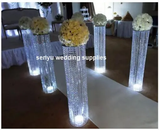 

4pcs/10pcs Crystal Wedding walkway Pillar 120cm Tall acrylic Crystal Flower Stand Wedding stage Decorations Party Decoration