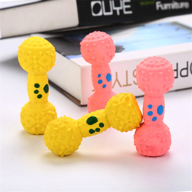 Игрушки для собак Bone гантели устойчивые к укусам сжимаются пищащие жевательные