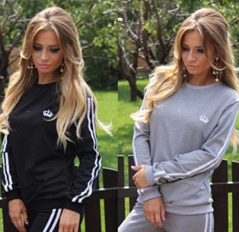 Женские спортивные костюмы ZOGAA пуловеры с длинными рукавами толстовки свитшоты