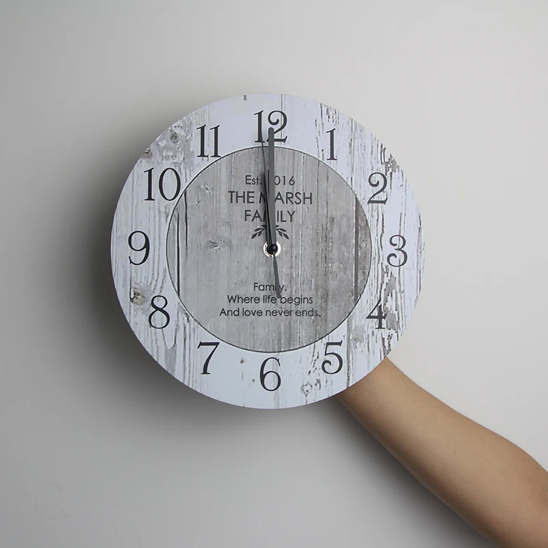 Винтажные настенные часы Новое поступление 2021 деревянные кварцевые потертый шик