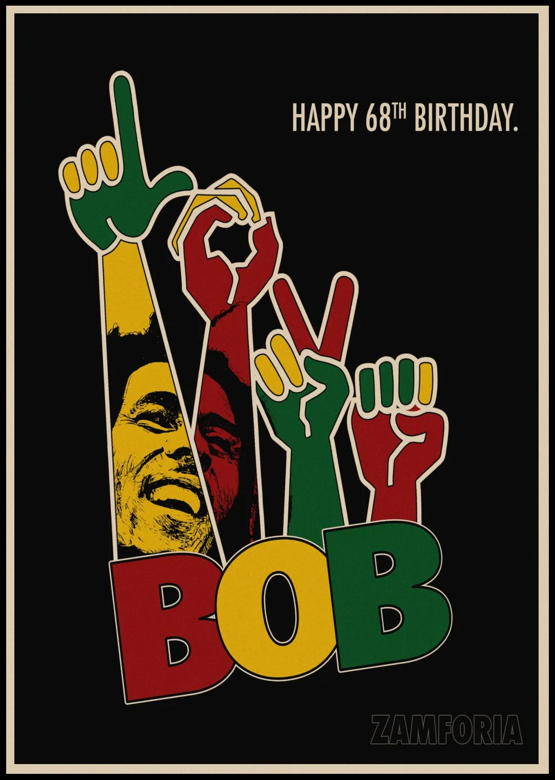 Bob Marley retro nostalgic old Reggae Rock poster Kraft music painting Vintage Poster 1002 | Дом и сад