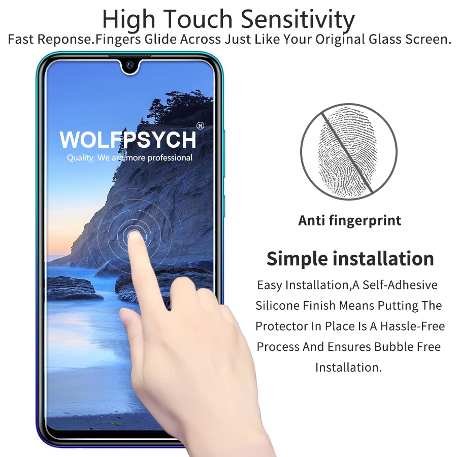WOLFPSYCH 2.5D Закаленное стекло для huawei P Smart 2019 9 H прозрачная защитная пленка против