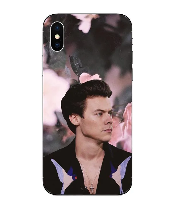 One Direction tattoos Harry Styles pink flowers Soft Silicone Phone Cases Cover for iphone 5 5S SE 6 6S Plus 7 8 XR XS Max | Мобильные