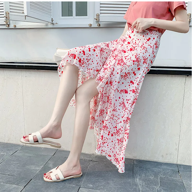 Новинка 2019 женские модные летние юбки на шнуровке с асимметричным хвостом |