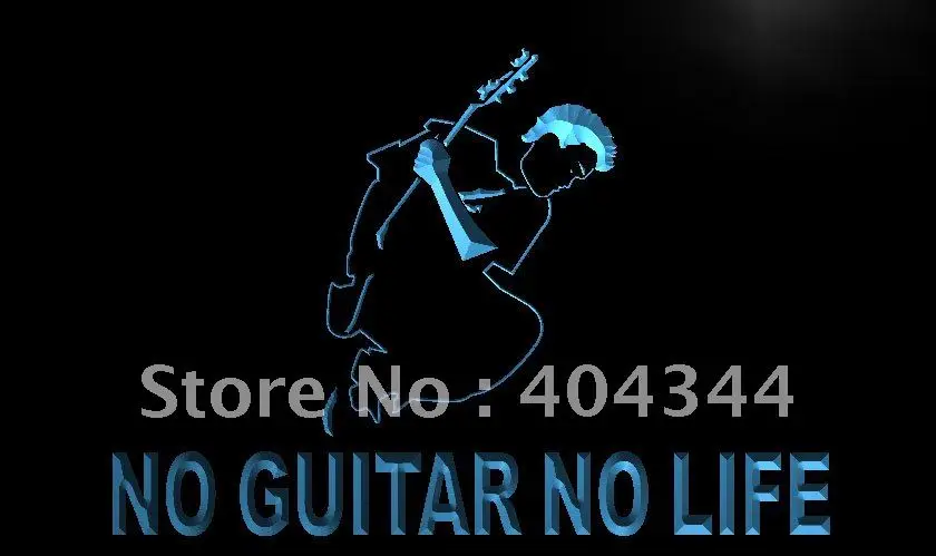 

LK548- No Guitar No Life Music Rock n Roll Light Sign home decor crafts