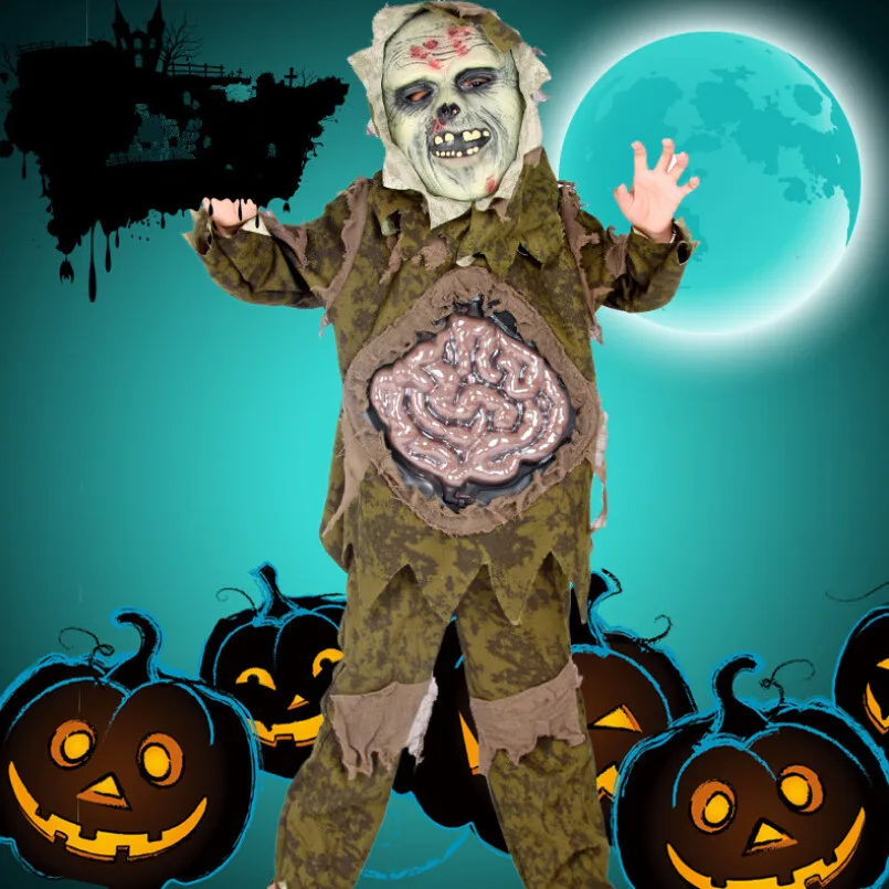 3 шт./компл. детские костюмы для мальчиков на Хэллоуин зомби детей страшные кишки