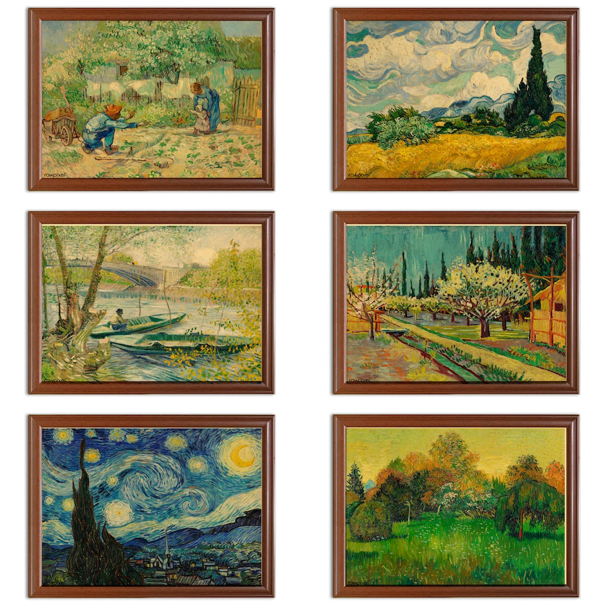 Винтажные картины Винсента Ван Гога постеры Звездная ночь пшеничное поле