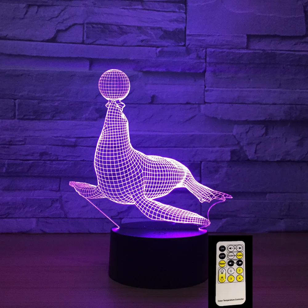 

Sea Lions Remote Touch Sensor 3d Table Lamp 7 Color Led Night Lamp For Kids Touch Led Table Lamp Sleeping Nightlight Drop Ship