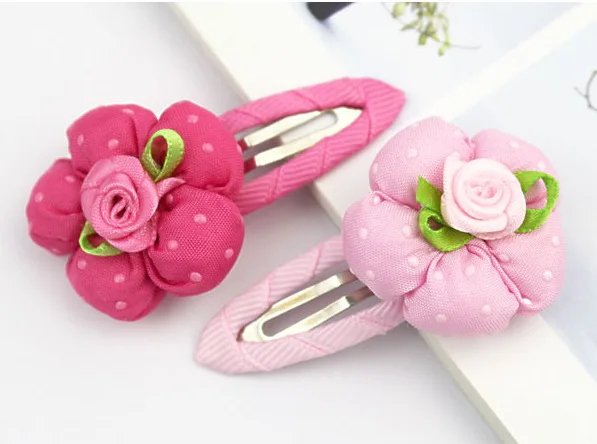 Новинка детская заколка для волос в горошек с милыми розами тканевый головной