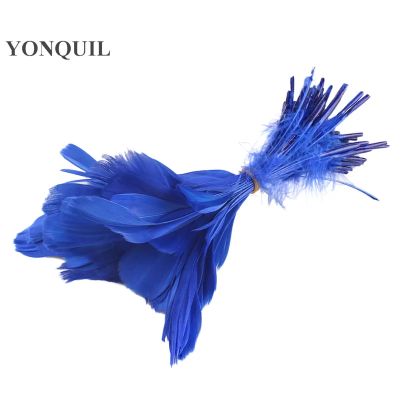 royal blue 200 шт/партия многократные кулоны красивое гусиное перо перья из крыльев 15-20 см длинные для чародейки DIY украшения аксессуары для волос SYFE08 - Цвет: royal blue