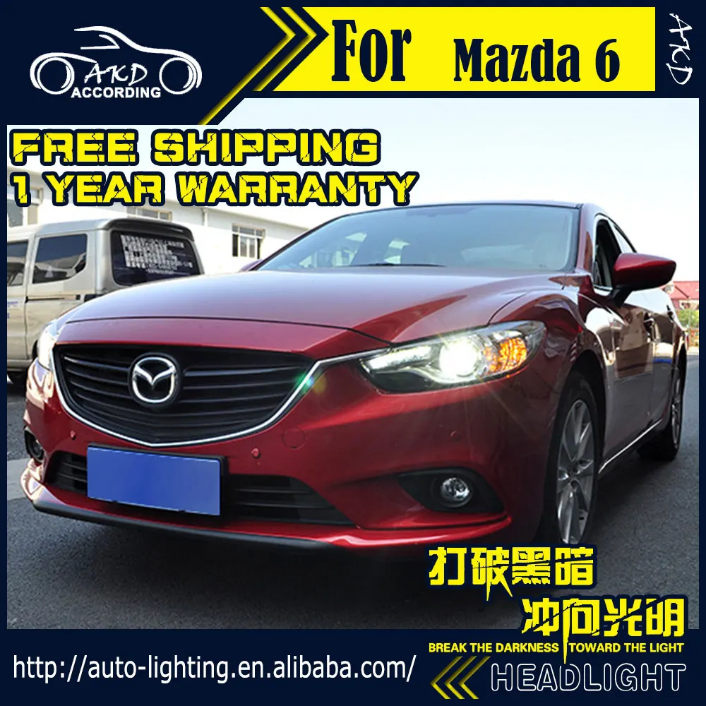 AKD автомобильный Стайлинг для Mazda 6 фары для мазда 6 Atenza светодиодный мазда 6 светодиодный DRL H7 D2H Hid вариант Ангел глаз би ксенон луч