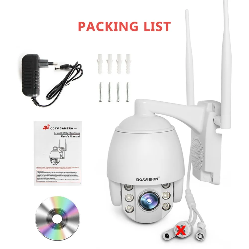 2,5 дюймов 3G 4G SIM Мини Беспроводная PTZ ip-камера 1080P 2MP 5X Zoom/4 мм с фиксированным объективом камера видеонаблюдения уличная Водонепроницаемая камера безопасности