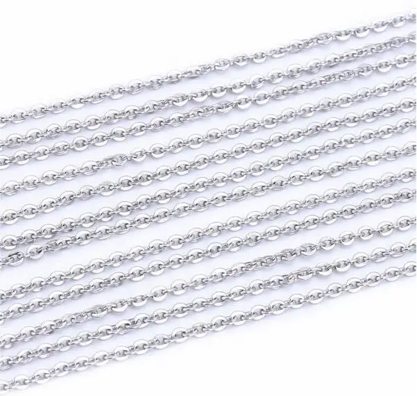 

40m Stainless Steel Cable Chain Link in Bulk for Necklace Jewelry Accessories DIY Making 1.5mm D15 display