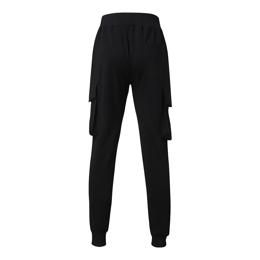 New Fashion Men's Slim Pure Color Casual Sports Woven Pocket Feet Pants pantalones hombre streetwear joggers sweatpants