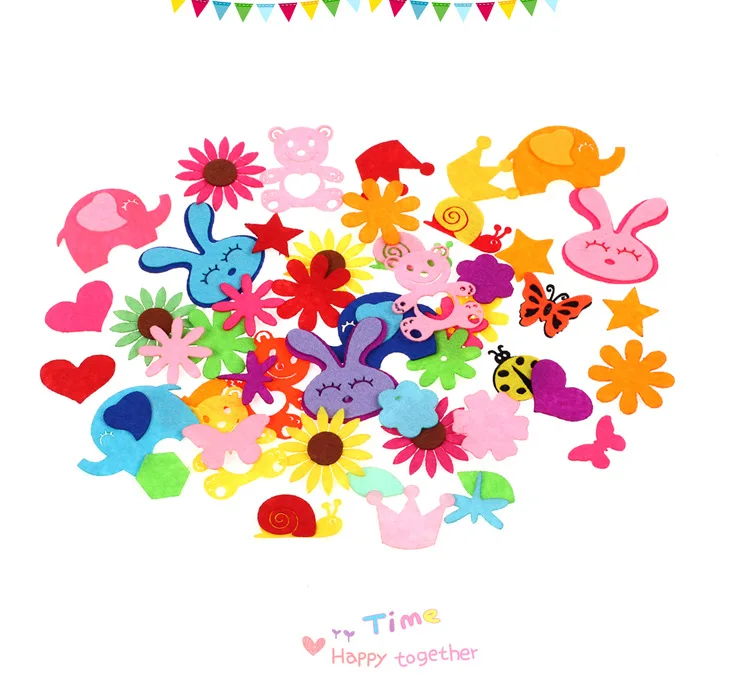 

1 Pack DIY Petal Animal Pattern Kids Cartoon Patch Creative Non-woven Patch Arts Sewing Craft Material Supplies Party Decor
