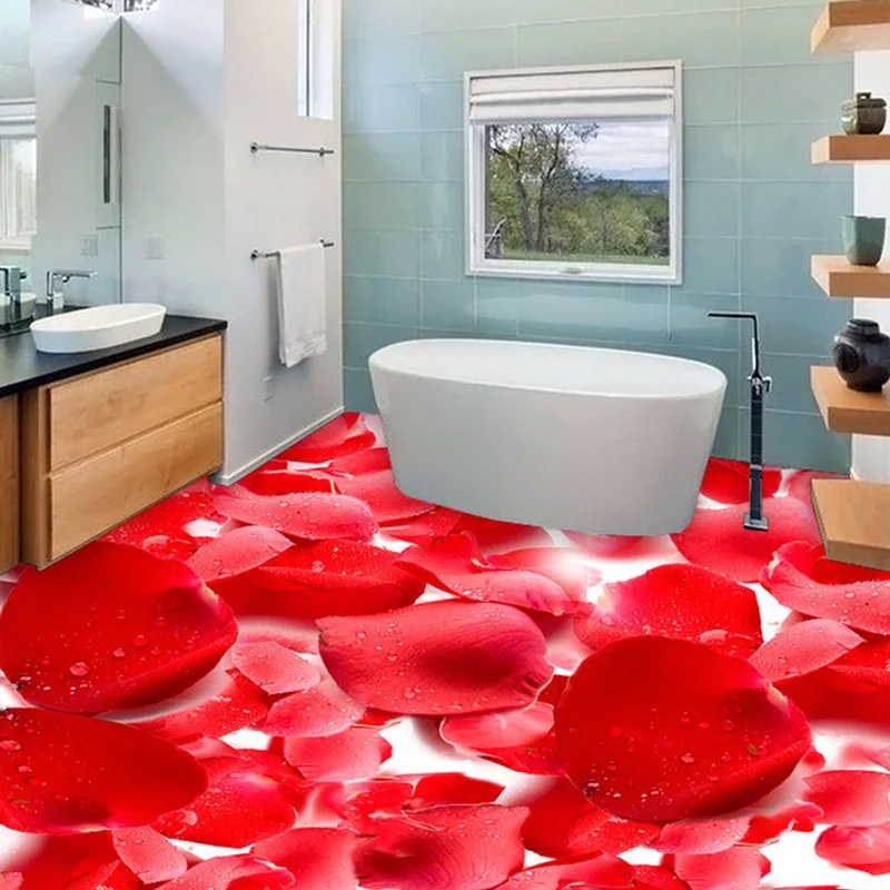 3D красные цветы фотообои наклейки анти износ гостиная спальня водонепроницаемые