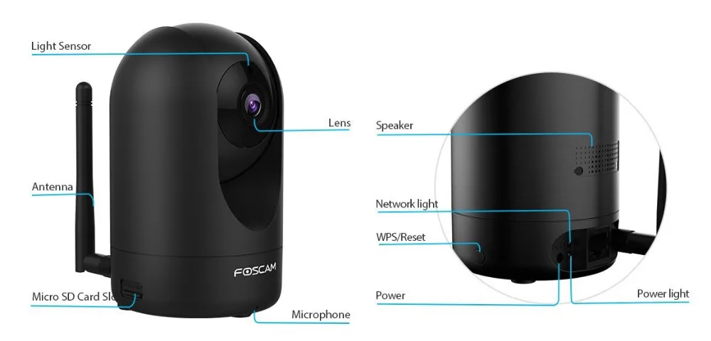 Foscam R2 1080P HD беспроводная камера безопасности WiFi IP домашняя камера бесплатное облако в комплекте 2-Way аудио панорамирование/наклон ночного видения