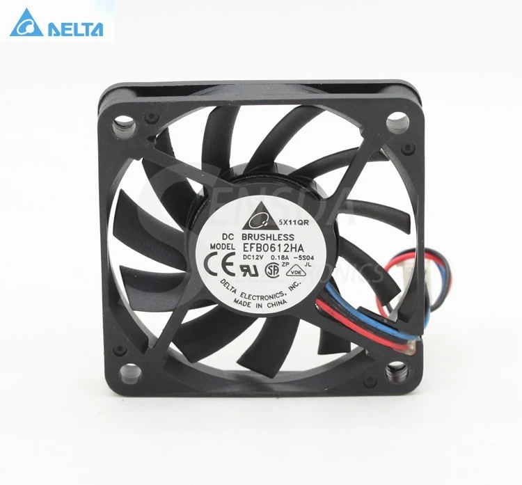Для delta EFB0612HA 6010 DC 12V 0.18A 6 см 60 мм 3 контактный компьютер ПК корпус cpu Инверторные
