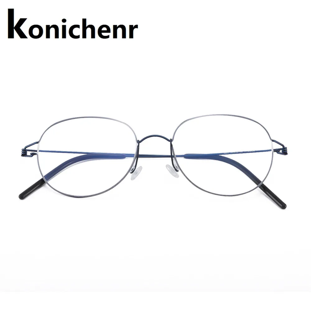 Konichenr Titanium Glasses Frame Men Optical Prescription Eyeglasses Women Ultralight Round Myopia Spectacle Frames Korean | Аксессуары