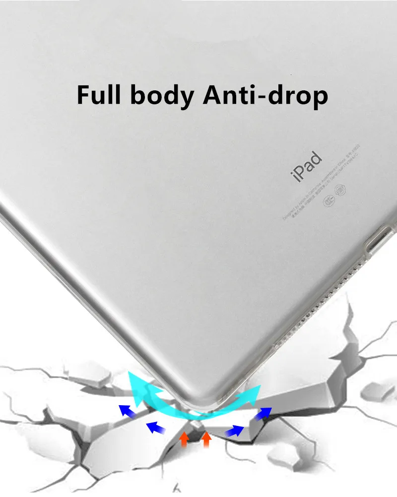 Чехол для Apple iPad 2018 9 7 TPU мягкий прозрачный противоударный чехол с держателем