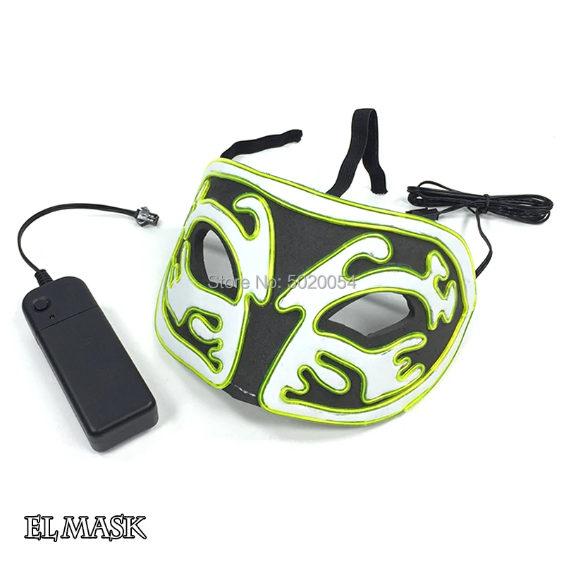 Новинка маска маскарадная неоновая лиса светодиодная светящаяся женская