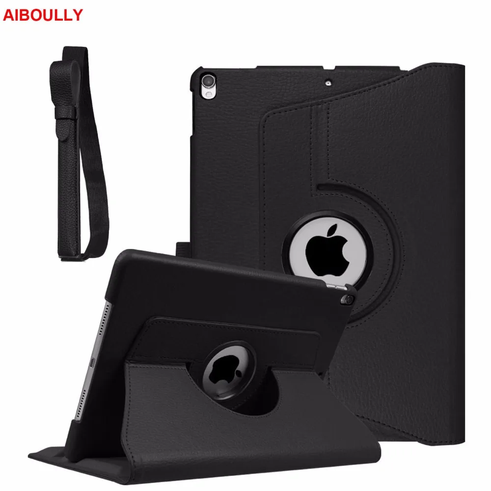 360 градусов Поворотный PU кожаный чехол для Apple iPad Pro 10.5 2017 Smart Cover сумка + карандаш