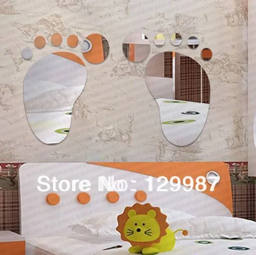 3D DIY хрустальные креативные настенные Зеркальные Стикеры акриловые зеркало для