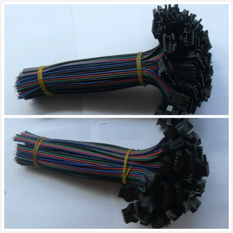 Новый 50 пар 4 контактный разъем RGB кабель для 3528 5050 SMD Светодиодная лента|rgb connector|4