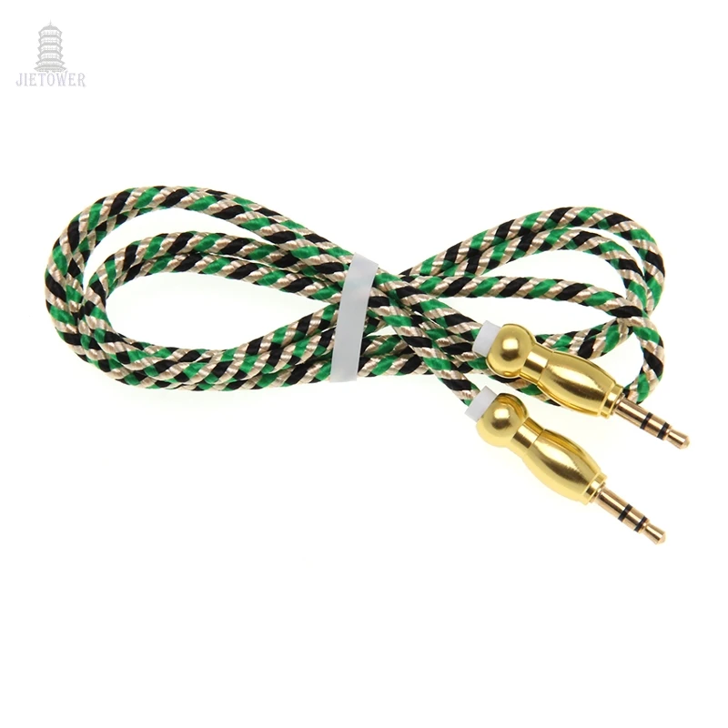 300pcs AUX Audio Cable 3.5mm male to Stereo new ethnic Plait style Cord for Car Headphone Speaker Computer cheap | Электроника