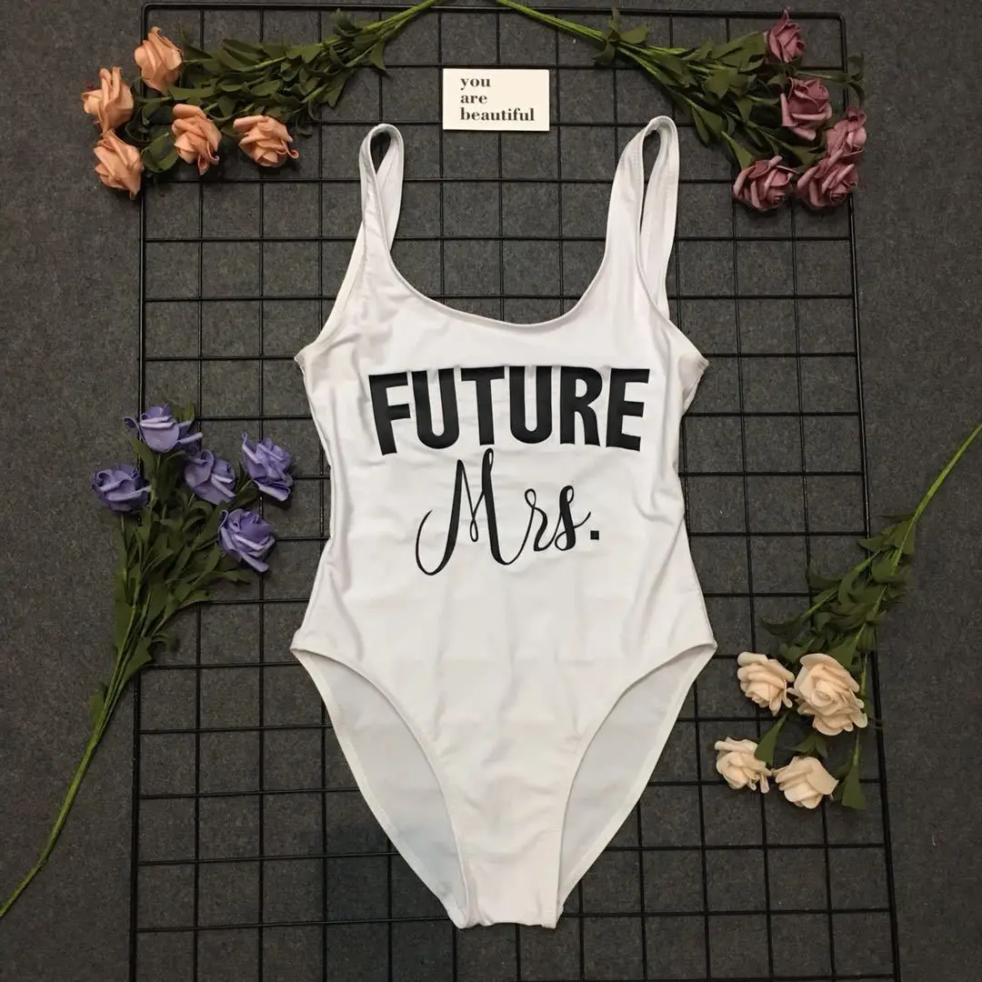 Customized Text FUTURE 2019 Swimwear One Piece Swimsuit Girlfriends bodysuit Make your own style Let Hen Party | Спорт и развлечения